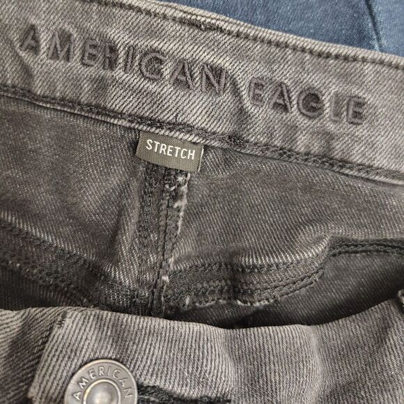 American Eagle Curvy Mom High Rise Grey Plus Size Women's Sz 20 Stretch Jeans - Picture 4 of 5